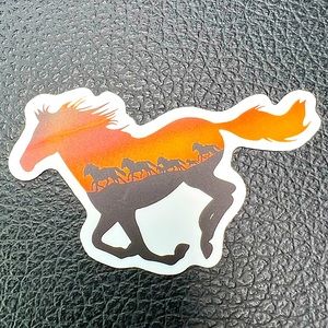 SUNSET Equestrian Horse Girl Horse Boy Cowboy CowGirl Single Waterproof Sticker